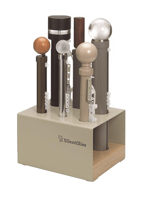 Silent Gliss – counter and table display for the sample presentation of curtain rods